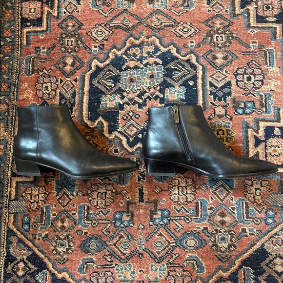 Aquatalia Black Leather Pointed-Toe Ankle Booties - Picture 4 of 6